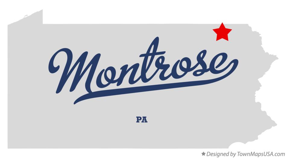 Map of Montrose Pennsylvania PA