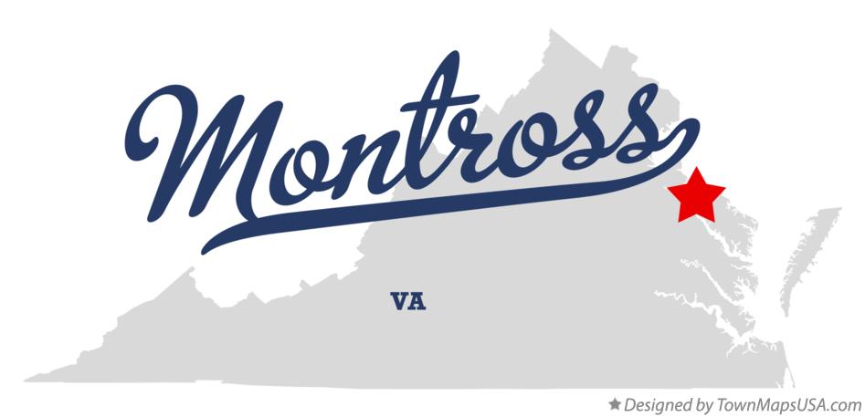 Map of Montross Virginia VA