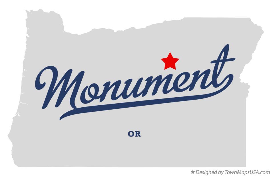 Map of Monument Oregon OR