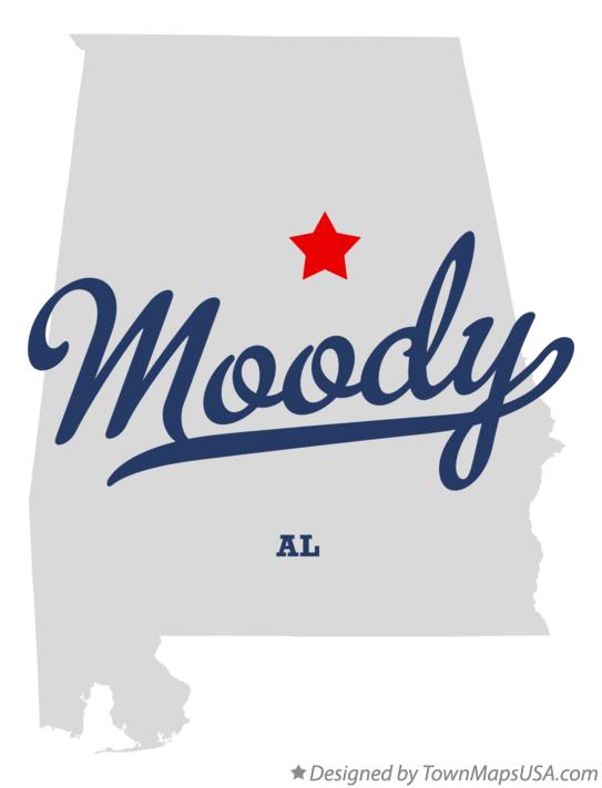 Map of Moody Alabama AL