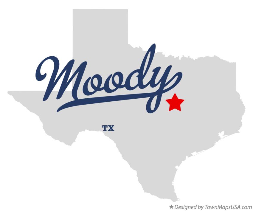 Map of Moody Texas TX