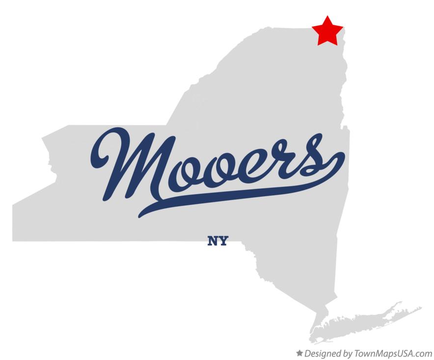 Map of Mooers New York NY