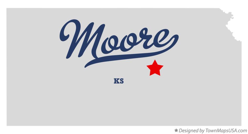 Map of Moore Kansas KS
