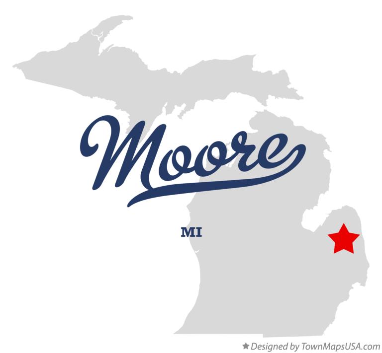 Map of Moore Michigan MI