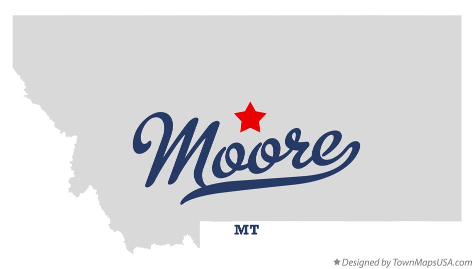 Map of Moore Montana MT