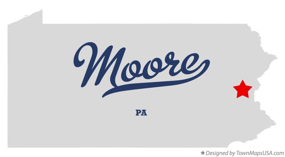 Map of Moore Pennsylvania PA