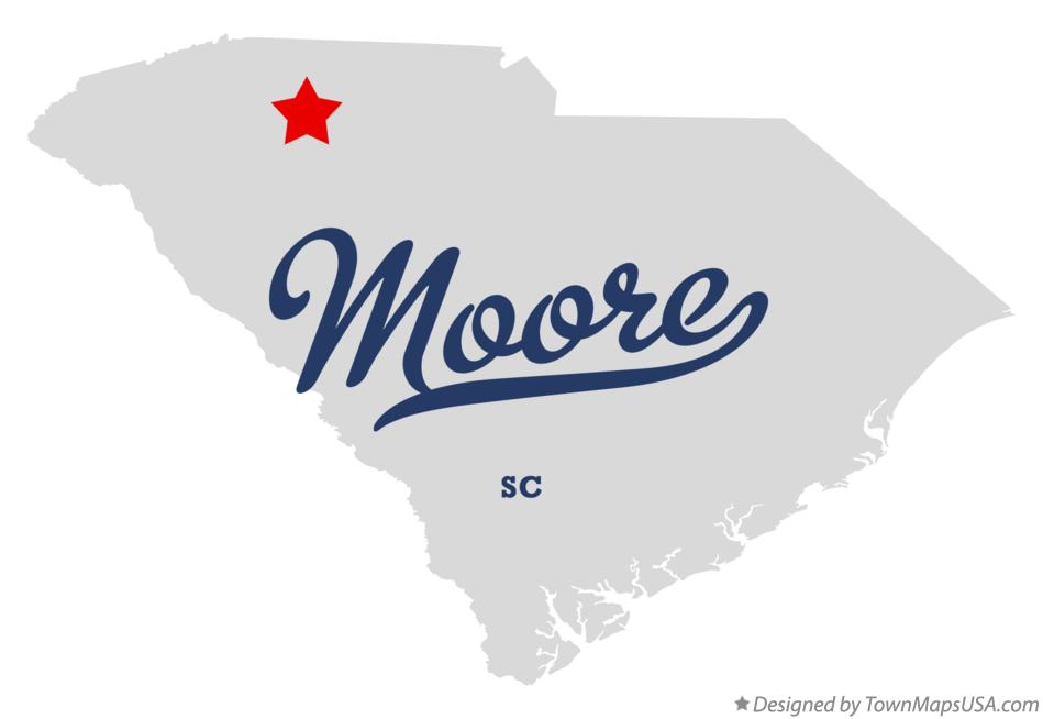 Map of Moore South Carolina SC