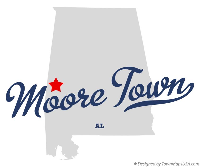 Map of Moore Town Alabama AL