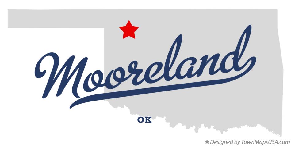 Map of Mooreland Oklahoma OK
