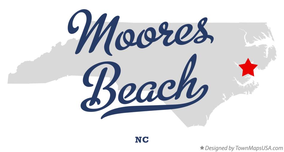 Map of Moores Beach North Carolina NC