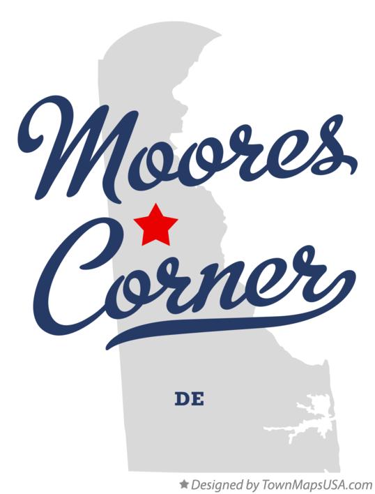 Map of Moores Corner Delaware DE