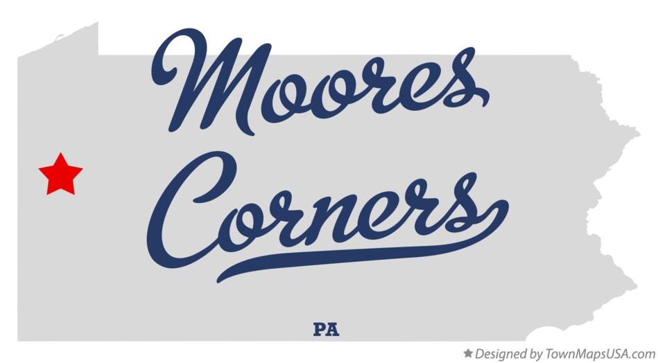 Map of Moores Corners Pennsylvania PA