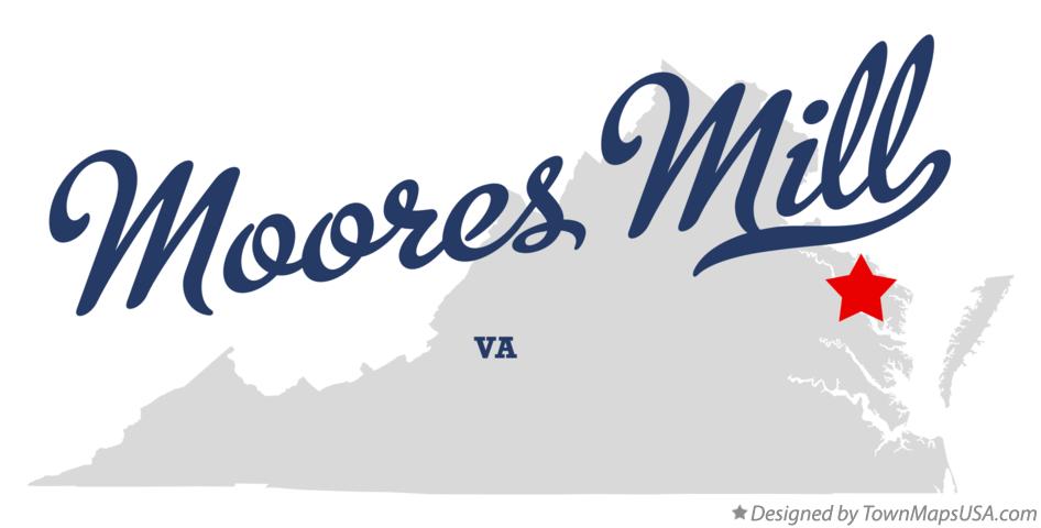 Map of Moores Mill Virginia VA