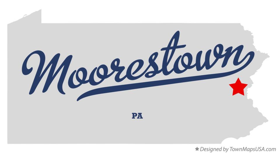 Map of Moorestown Pennsylvania PA