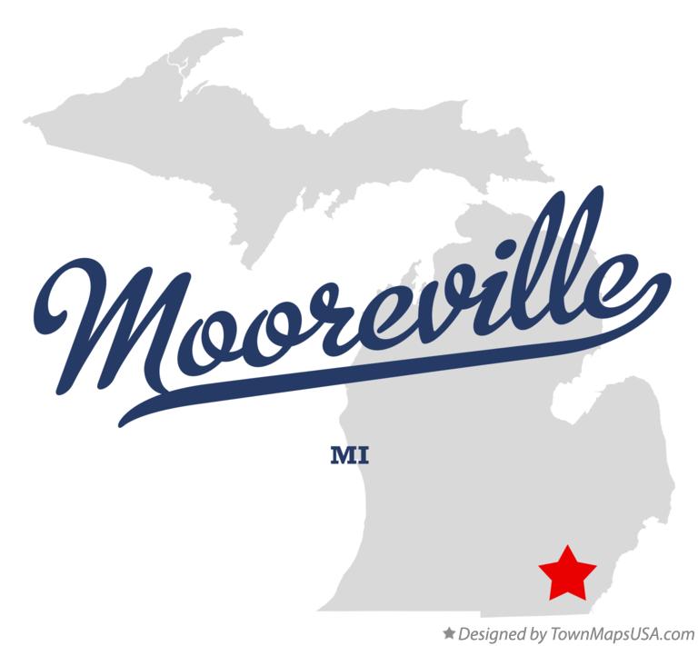 Map of Mooreville Michigan MI