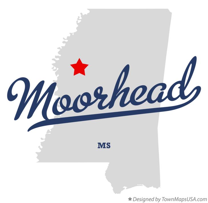 Map of Moorhead Mississippi MS