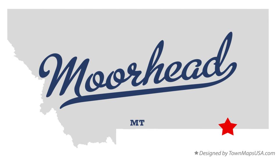 Map of Moorhead Montana MT