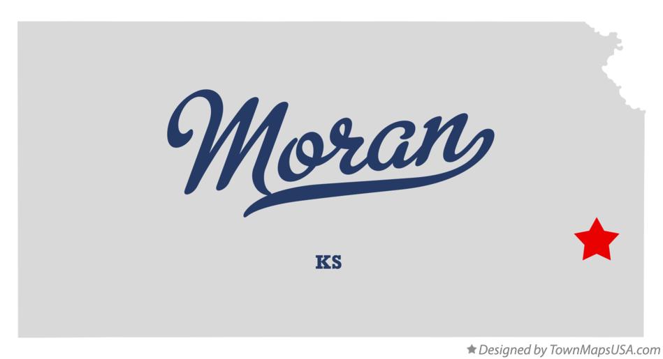 Map of Moran Kansas KS