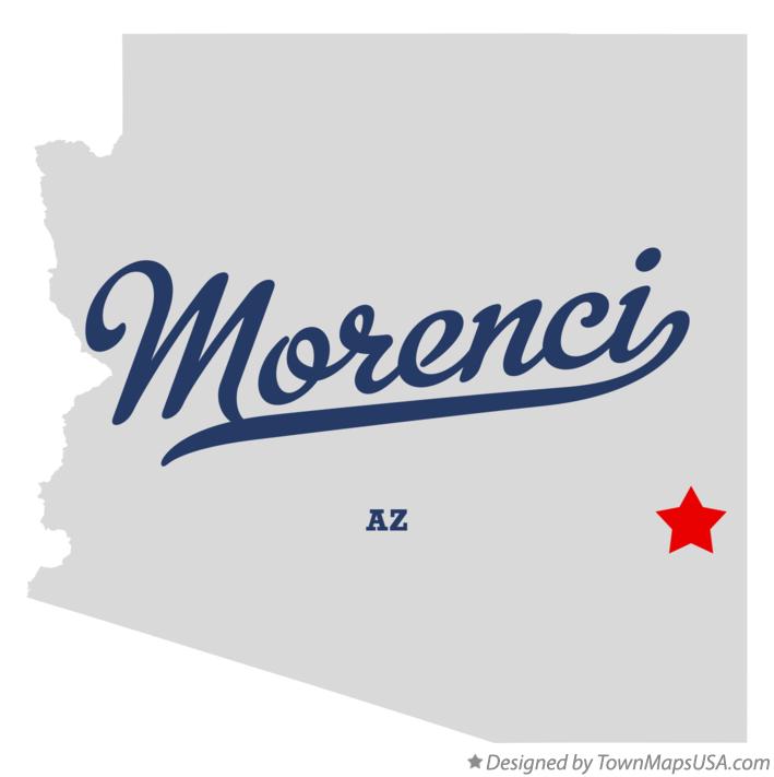 Map of Morenci Arizona AZ