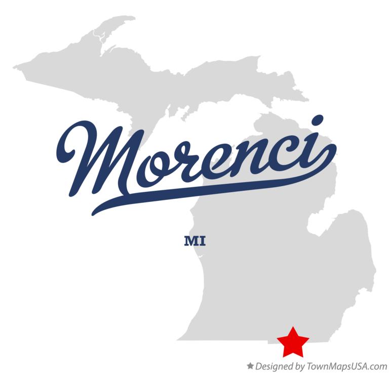 Map of Morenci Michigan MI