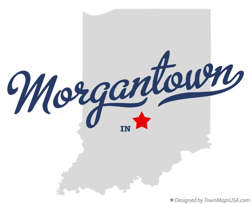 Map of Morgantown Indiana IN