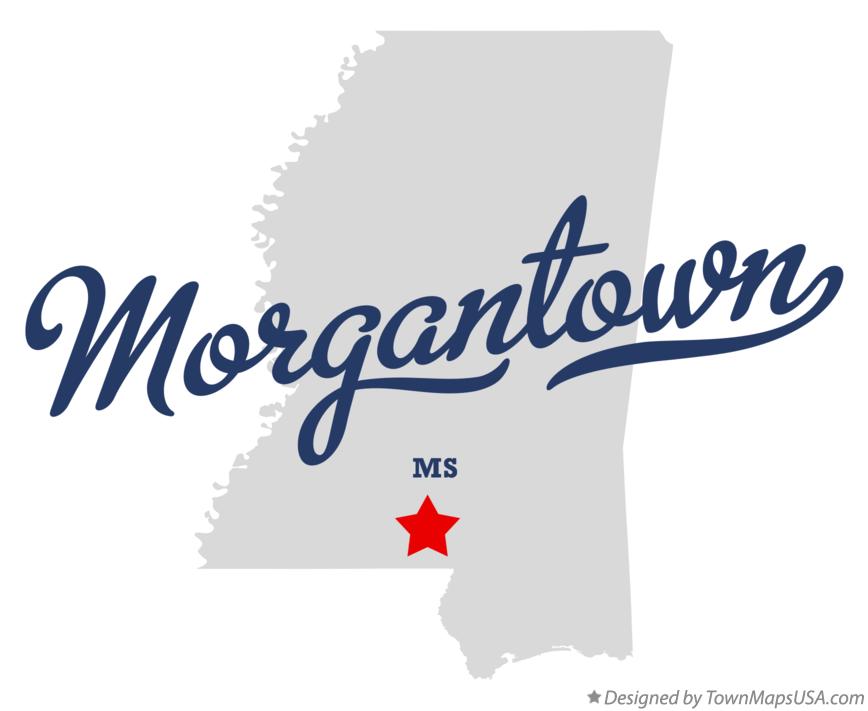 Map of Morgantown Mississippi MS