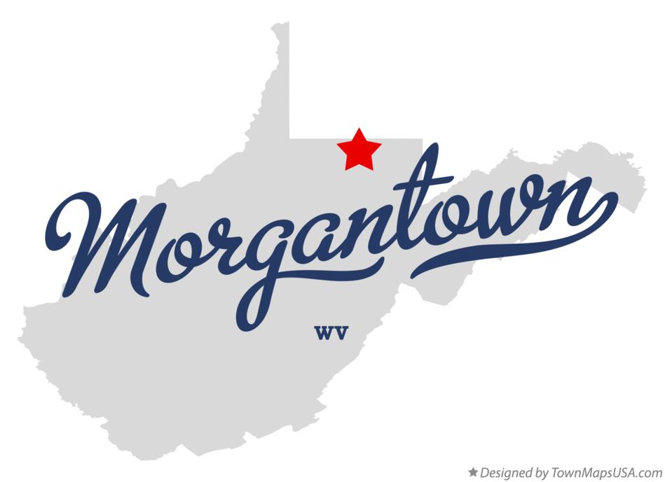 Map of Morgantown West Virginia WV
