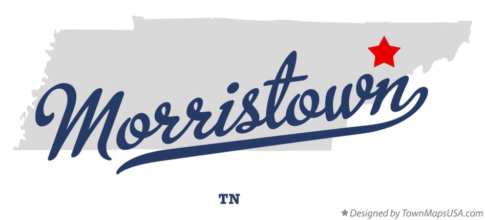 Map of Morristown Tennessee TN