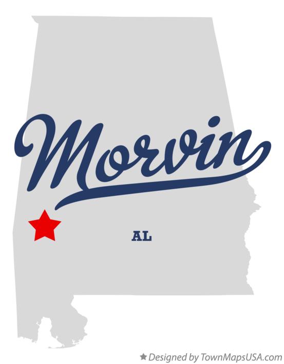 Map of Morvin Alabama AL