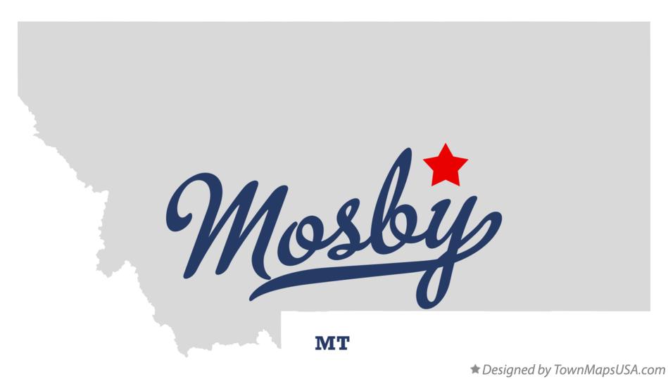 Map of Mosby Montana MT
