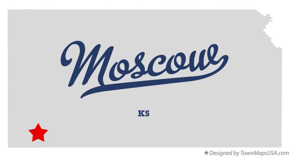 Map of Moscow Kansas KS