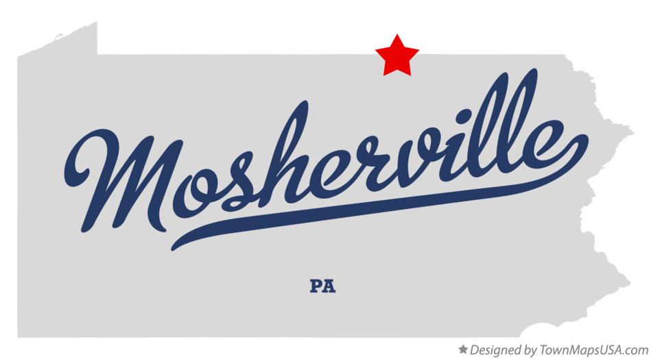Map of Mosherville Pennsylvania PA