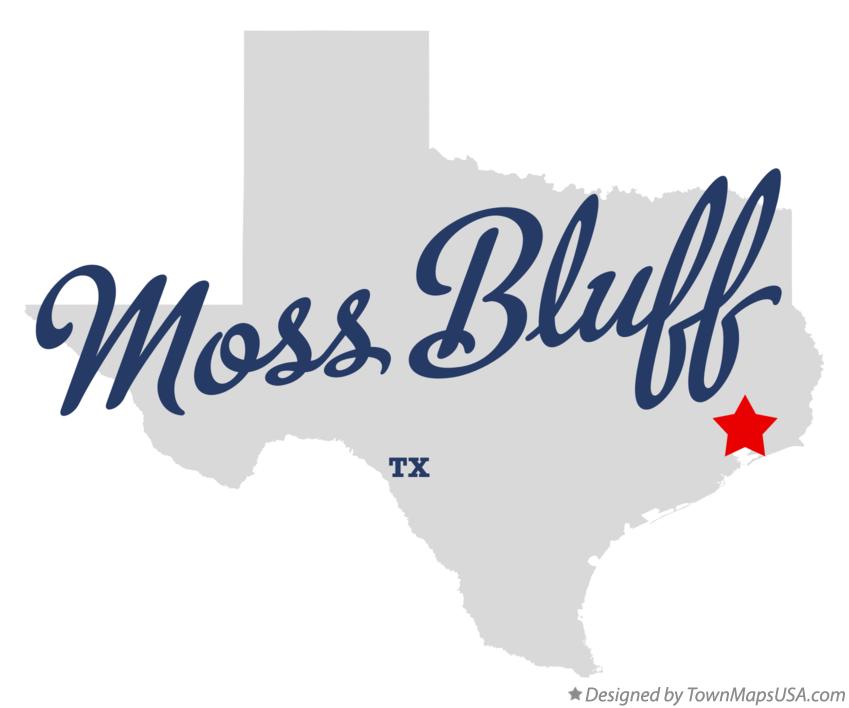 Map of Moss Bluff Texas TX