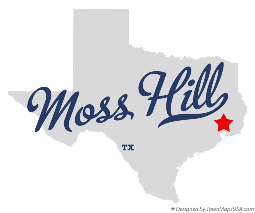 Map of Moss Hill Texas TX