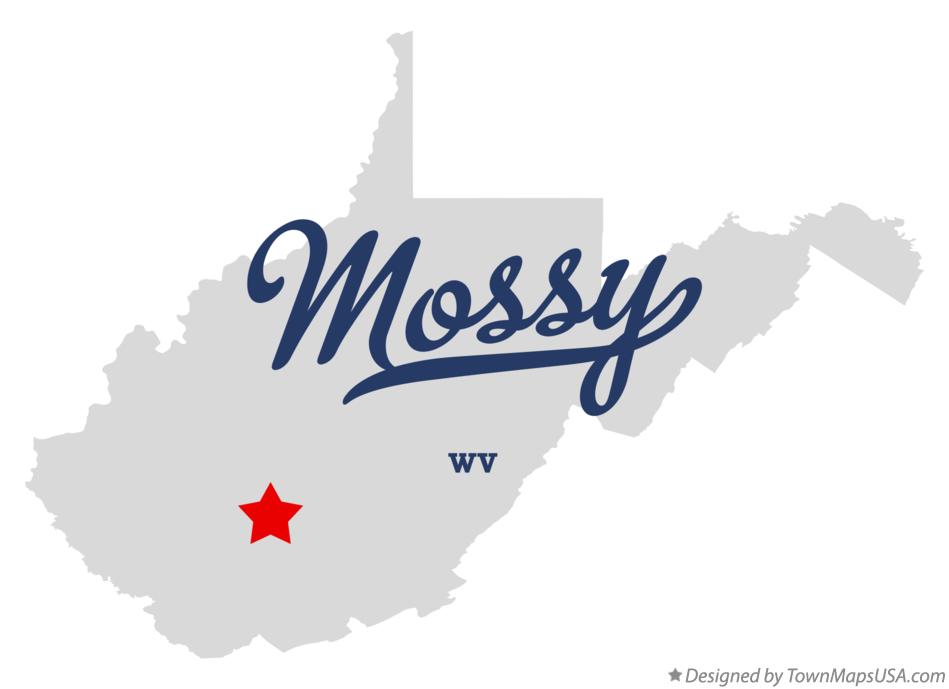 Map of Mossy West Virginia WV