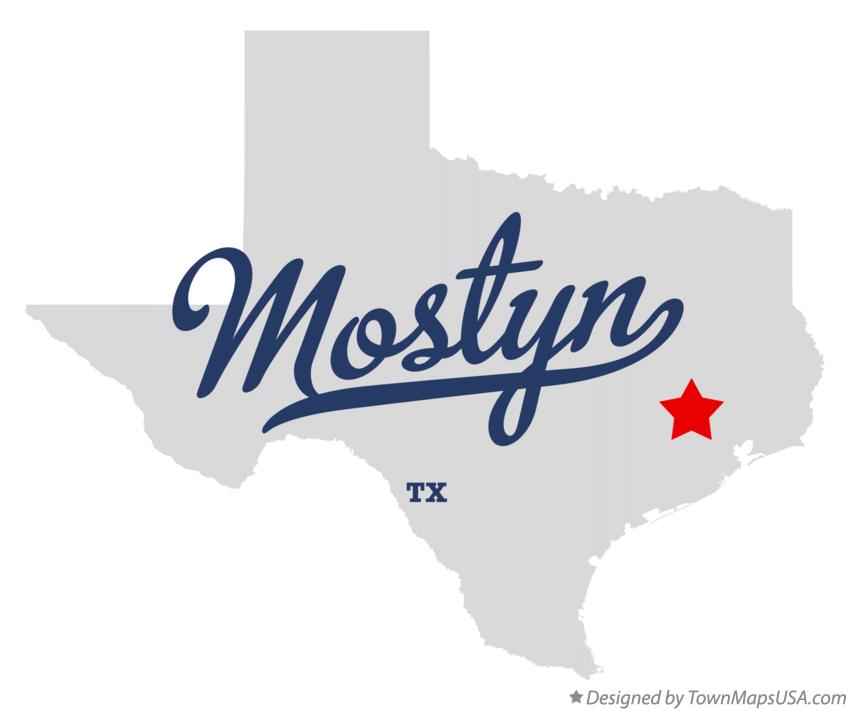Map of Mostyn Texas TX
