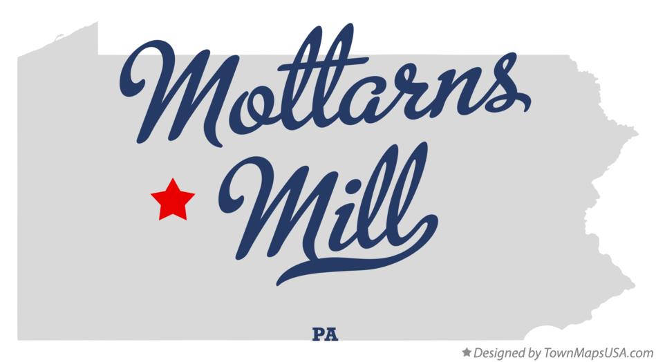 Map of Mottarns Mill Pennsylvania PA