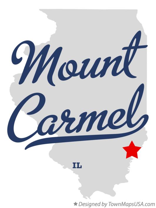 Map of Mount Carmel Illinois IL