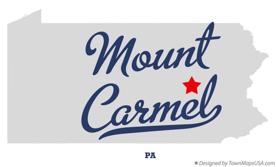Map of Mount Carmel Pennsylvania PA