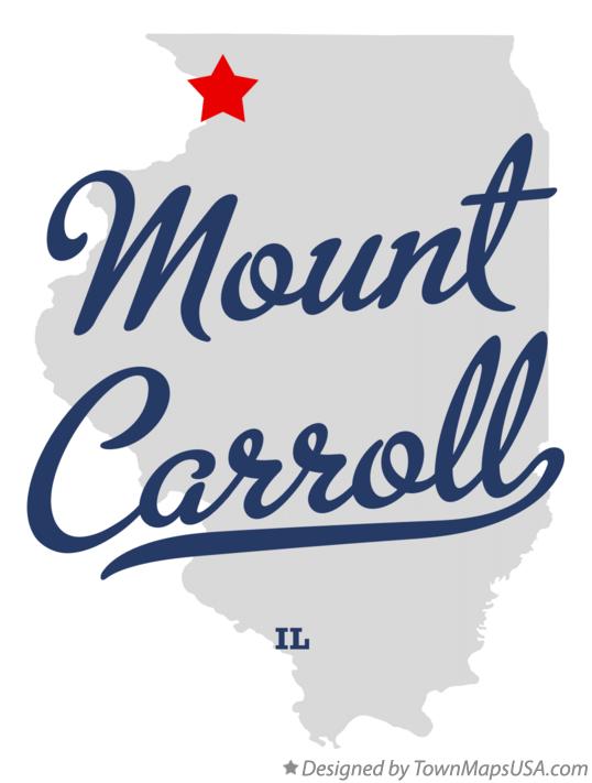 Map of Mount Carroll Illinois IL