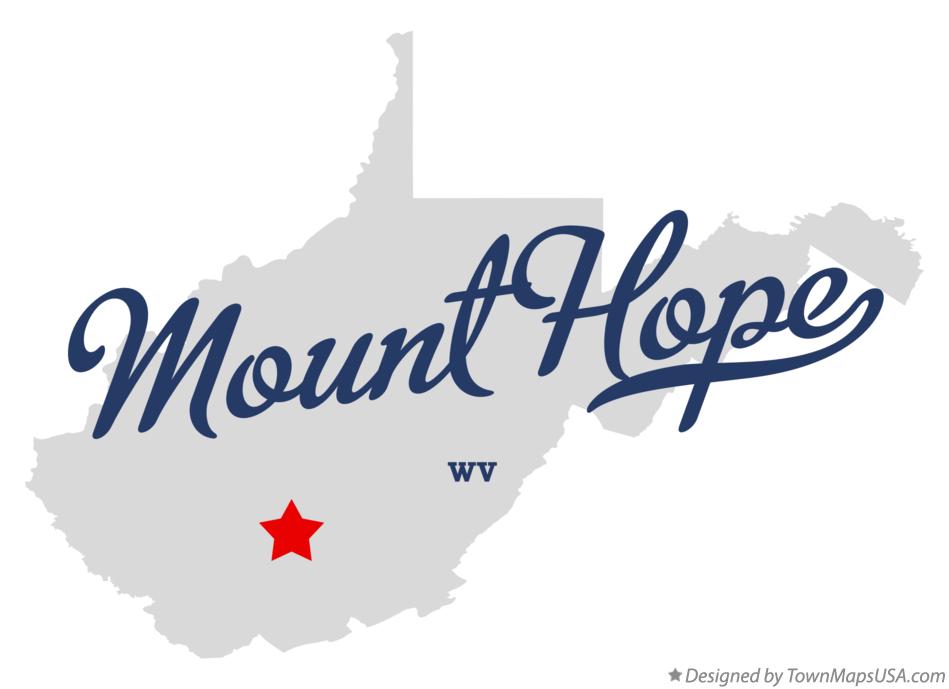 Map of Mount Hope West Virginia WV
