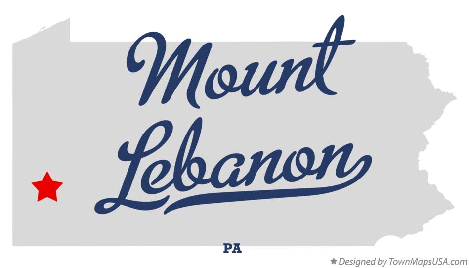 Map of Mount Lebanon Pennsylvania PA