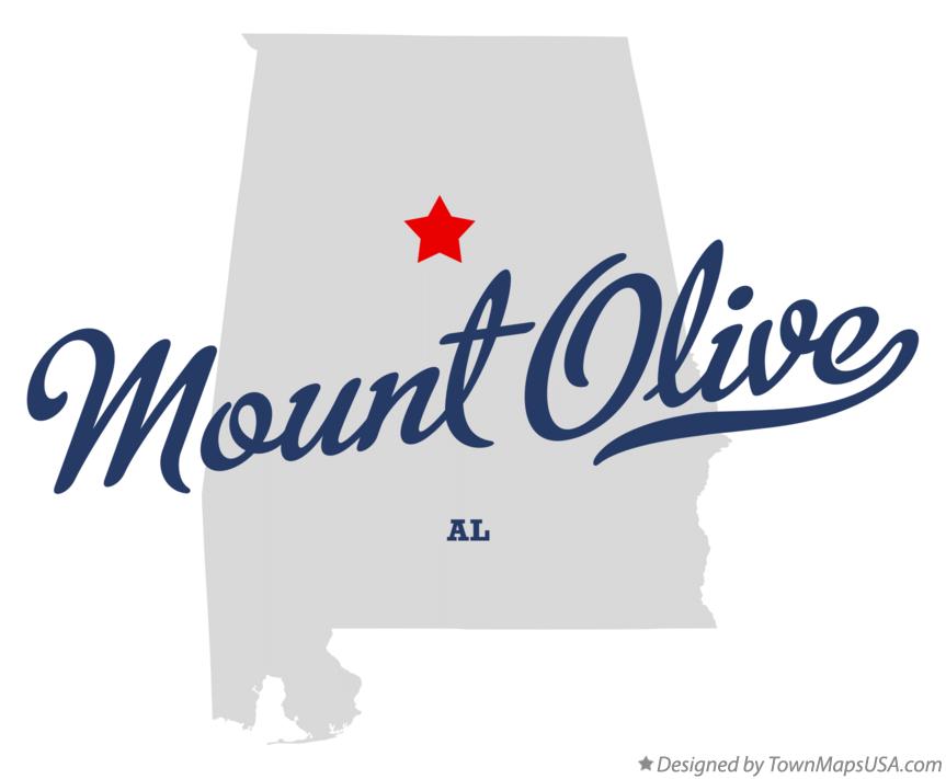 Map of Mount Olive Alabama AL