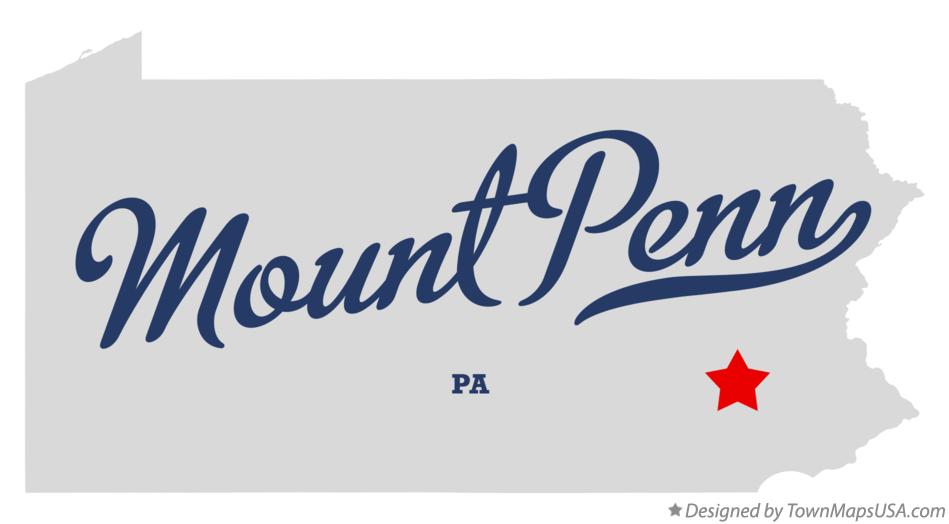 Map of Mount Penn Pennsylvania PA