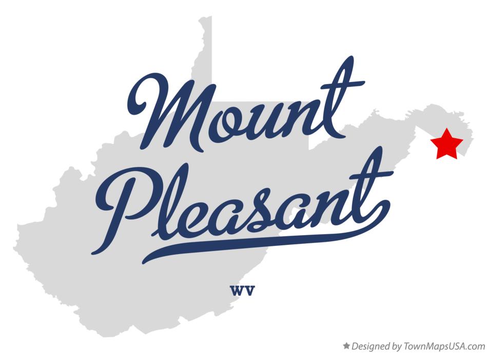 Map of Mount Pleasant West Virginia WV