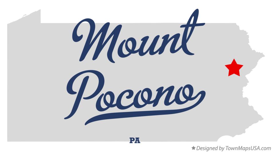 Map of Mount Pocono Pennsylvania PA