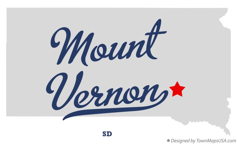 Map of Mount Vernon South Dakota SD