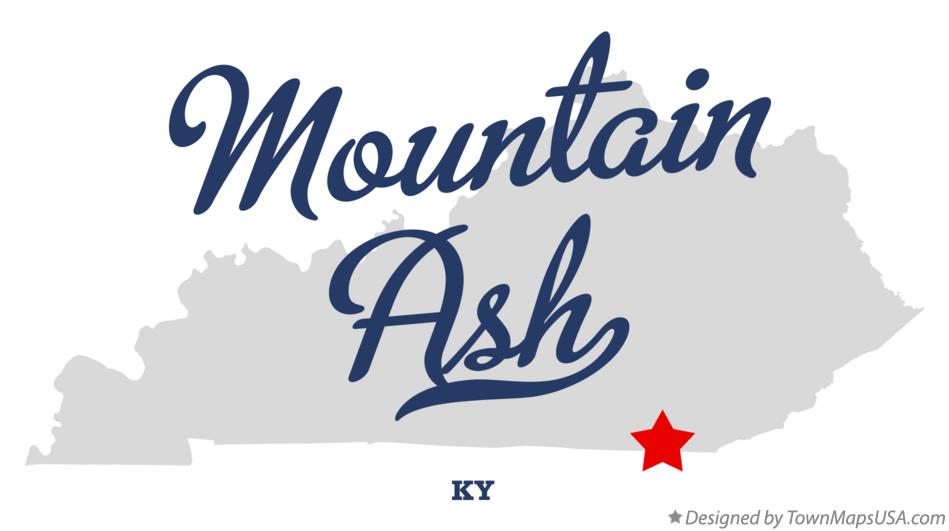 Map of Mountain Ash Kentucky KY