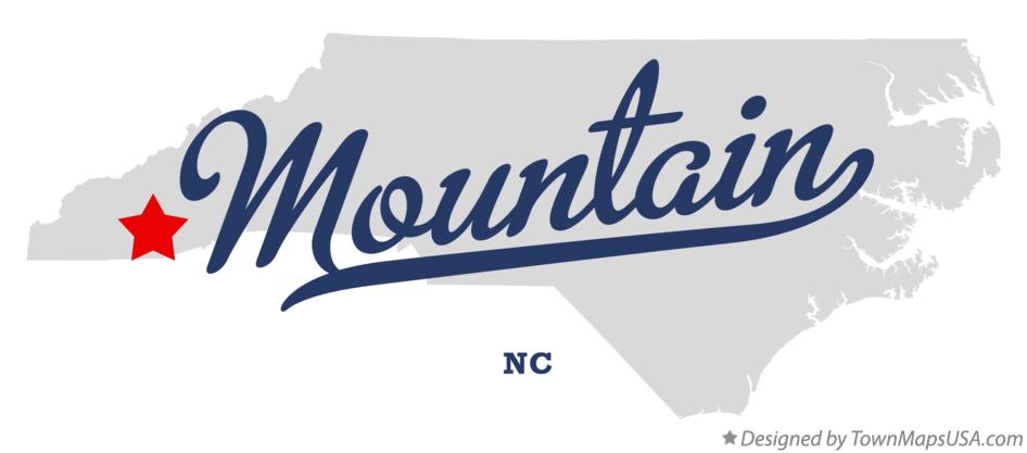 Map of Mountain North Carolina NC
