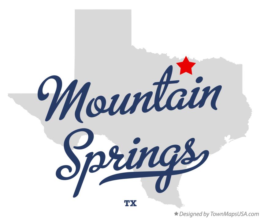 Map of Mountain Springs Texas TX